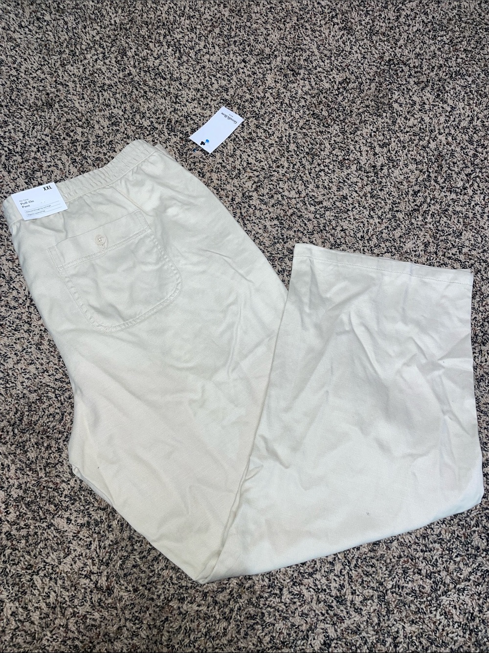 Goodfellow & Co. Pull On Elastic Waist Relaxed Fit Pants Cream Sz XXL NWT